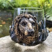 Посуда handmade. Livemaster - original item Lion Whiskey glass with rock crystal. Handmade.