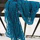 Openwork turquoise scarf, wool stole. Scarves. IRINA GRUDKINA Handmade Knitwear. My Livemaster. Фото №10