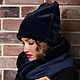 Заказать Шапка Папаха экомех "Тёмная лазурь". KUDESNITSA Designer Accessories. Ярмарка Мастеров. . Шапки Фото №3