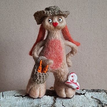 Куклы и игрушки ручной работы. Ярмарка Мастеров - ручная работа Заяц летний валяный из шерсти. Handmade.