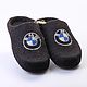 Mens felted Slippers BMW. Slippers. ElzyWool. My Livemaster. Фото №5