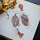 Pendientes Boho De viento Oriental con borlas y piedra lunar. Tassel earrings. Strangell Jewelry. Ярмарка Мастеров.  Фото №6