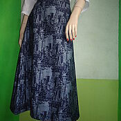 Одежда handmade. Livemaster - original item Skirts: A-line City skirt made of thick cotton. Handmade.