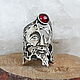Кольцо Лицо Этнический Авангард гранат серебро 925 HB0120. Кольца. Sunny Silver. Ярмарка Мастеров.  Фото №5