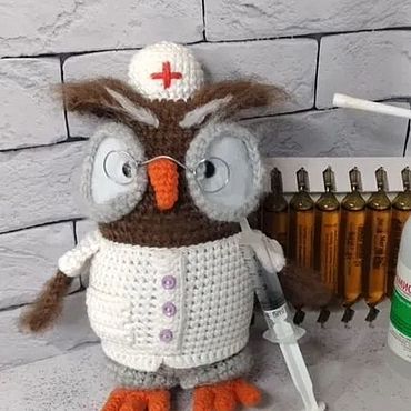 Куклы и игрушки ручной работы. Ярмарка Мастеров - ручная работа Филин врач. Handmade.