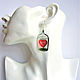 Transparent Caged Heart Earrings Red heart Love Valentine. Earrings. WonderLand. My Livemaster. Фото №6