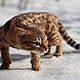 Felted sculpture: Bengal cat, Felted Toy, Moscow,  Фото №1