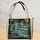 Leather green white bag 'Claud Monet. Japanese bridge". Classic Bag. Leather  Art  Phantasy. My Livemaster. Фото №4