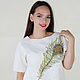 Lightweight snow-white felt sweater with peacock Feather decor, Sweaters, St. Petersburg,  Фото №1