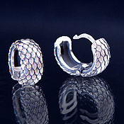Украшения handmade. Livemaster - original item Earrings classic: Ring earrings: dragon scales. Handmade.