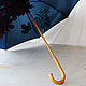 Black umbrella with hand painted Autumn leaves. Umbrellas. UmbrellaFineArt. My Livemaster. Фото №6