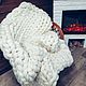 Толстый плед из 100% шерсти мериноса. Пледы. KnitoMania. Ярмарка Мастеров.  Фото №5