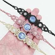 Украшения handmade. Livemaster - original item Bracelets made of natural stones kyanite rose quartz rhinestone. Handmade.