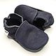 Dark Blue Baby Shoes, Nubuck, Leather Baby Shoes, Ebooba, Footwear for childrens, Kharkiv,  Фото №1