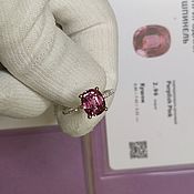 Украшения handmade. Livemaster - original item 750 Gold Ring with Pink Spinel and Diamonds with Certificate. Handmade.