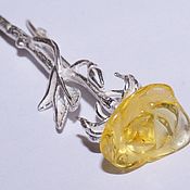 Украшения handmade. Livemaster - original item Rose brooch made of amber.. Handmade.
