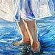 Girl and the sea, oil painting on canvas, painting for children. Pictures. myfoxyart (MyFoxyArt). My Livemaster. Фото №4