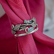 Серебряное кольцо с топазом Лондон "Русалия"