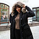 Parka-windbreaker jacket with natural raccoon fur, Parkas jacket, Moscow,  Фото №1