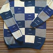 Мужская одежда handmade. Livemaster - original item Sweaters: Alpaca patchwork. Handmade.