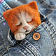 Felted brooch sleeping cat. Brooches. Felt toy fromKristina Antropova. My Livemaster. Фото №4