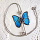 Transparent Pendant Key Blue Butterfly Vintage Key on a Chain Boho. Pendants. WonderLand. My Livemaster. Фото №9