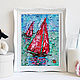 Sailboats Oil painting Miniature Sails Seascape. Pictures. Colibri Art - Oil Painting. Online shopping on My Livemaster.  Фото №2