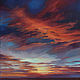 Sunset painting, oil on canvas on a stretcher 30h40, Pictures, Moscow,  Фото №1