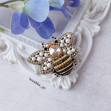 Украшения ручной работы. Ярмарка Мастеров - ручная работа Брошь "Пчела". Handmade.