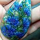 Cornflowers – Lacquer painting on stone – original gift. Pendants. lacquer miniature. Online shopping on My Livemaster.  Фото №2