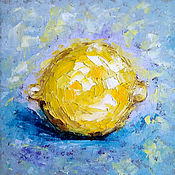 Картины и панно handmade. Livemaster - original item Picture of lemon still-life with lemon oil. Handmade.