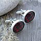cufflinks silver plated cage red (large), Cuff Links, Moscow,  Фото №1