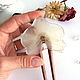 Шпилька деревянная из бука с настоящим цветком Орхидеи Белый Цвет, Шпилька, Таганрог,  Фото №1