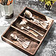 Order Silverware tray with three compartments made of dark oak. Foxwoodrus. Livemaster. . Utensils Фото №3