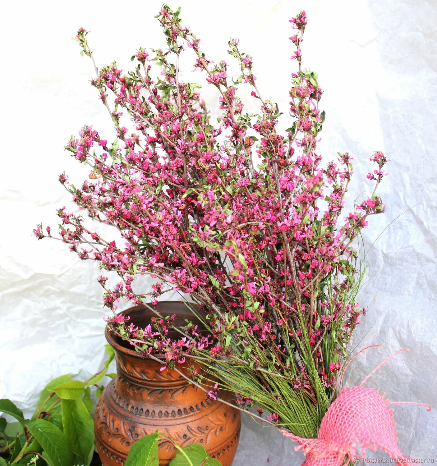 Букет из сухоцветов миндаль горный степной цветы май – купить на ...