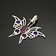 Pendant with natural ruby and amethysts 'Butterfly', Pendants, Tomsk,  Фото №1