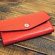 Women's leather wallet red with magnetic ring button. Wallets. G.L.A.D.. Online shopping on My Livemaster.  Фото №2
