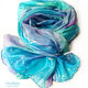 Stole ' Sea ' Pareo Silk 100% Batik Turquoise blue. Wraps. Silk Batik Watercolor ..VikoBatik... My Livemaster. Фото №4