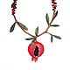 Choker leather ' Branch of pomegranate', Necklace, Moscow,  Фото №1