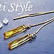 Серьги - продевки серебряные с фианитами ,,GOLDEN,,. Серьги-продевки. Tati Style. Ярмарка Мастеров.  Фото №5