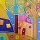 La casita en la aldea,la pintura en tela,43h43 cm,frío batik. Pictures. arkensoie Silkyway. Ярмарка Мастеров.  Фото №5