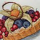 Картина "Вкусный торт". Картины. Волшебные крестики Анастасии. Интернет-магазин Ярмарка Мастеров.  Фото №2