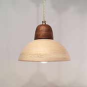 Для дома и интерьера handmade. Livemaster - original item Ceramic lamp with a deep shade (white-brown). Handmade.
