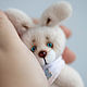 Зайчик миниатюрный белый с платочком. Мишки Тедди. Teddy by Olga Prokudina. Ярмарка Мастеров.  Фото №4
