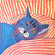 Печать на холсте синий кот. "Все всегда хорошо", Картины, Старая Купавна,  Фото №1