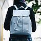 Backpack leather female 'Liberty' (Blue), Backpacks, Yaroslavl,  Фото №1