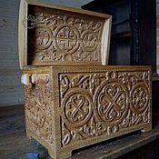 Для дома и интерьера handmade. Livemaster - original item Chest oak carved seasons. Handmade.
