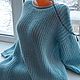 Платье вязаное из шерсти женское голубое. Платья. Sweater Star Вязание на заказ.. Ярмарка Мастеров.  Фото №4
