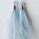 Feather earrings with natural blue quartz. Earrings. LuckyStone. Online shopping on My Livemaster.  Фото №2