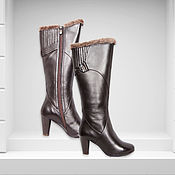 Винтаж handmade. Livemaster - original item 37 size! Winter boots from nature.fur and leather. New!. Handmade.